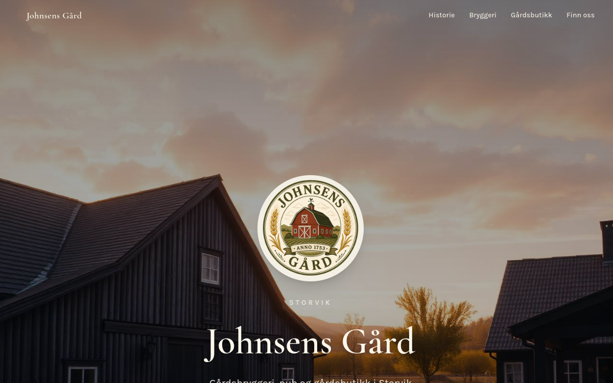 Nettsiden til Johnsens Gård